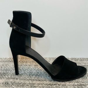 Vince Black Suede Heels with Ankle Strap Size 8.5